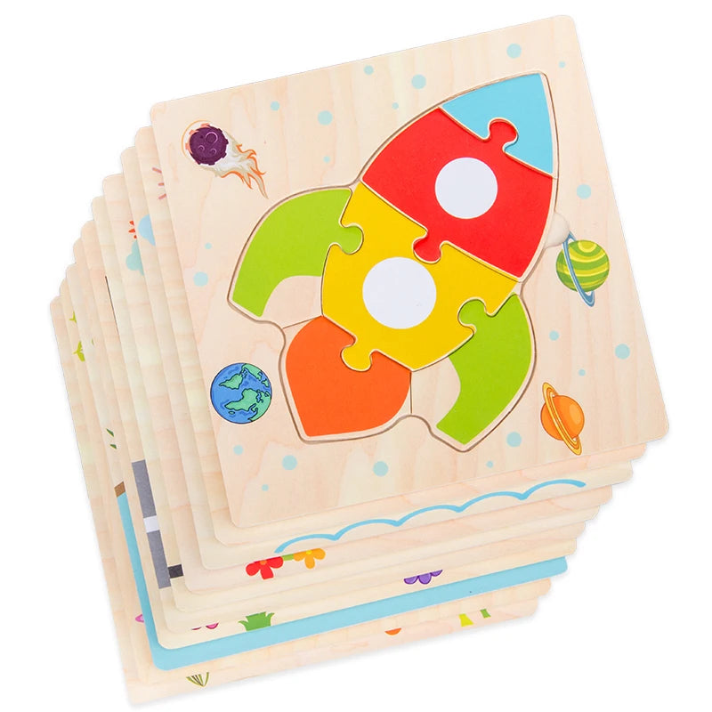 aby Wooden 3D Tangram Puzzle – Educational, Animals and Objects