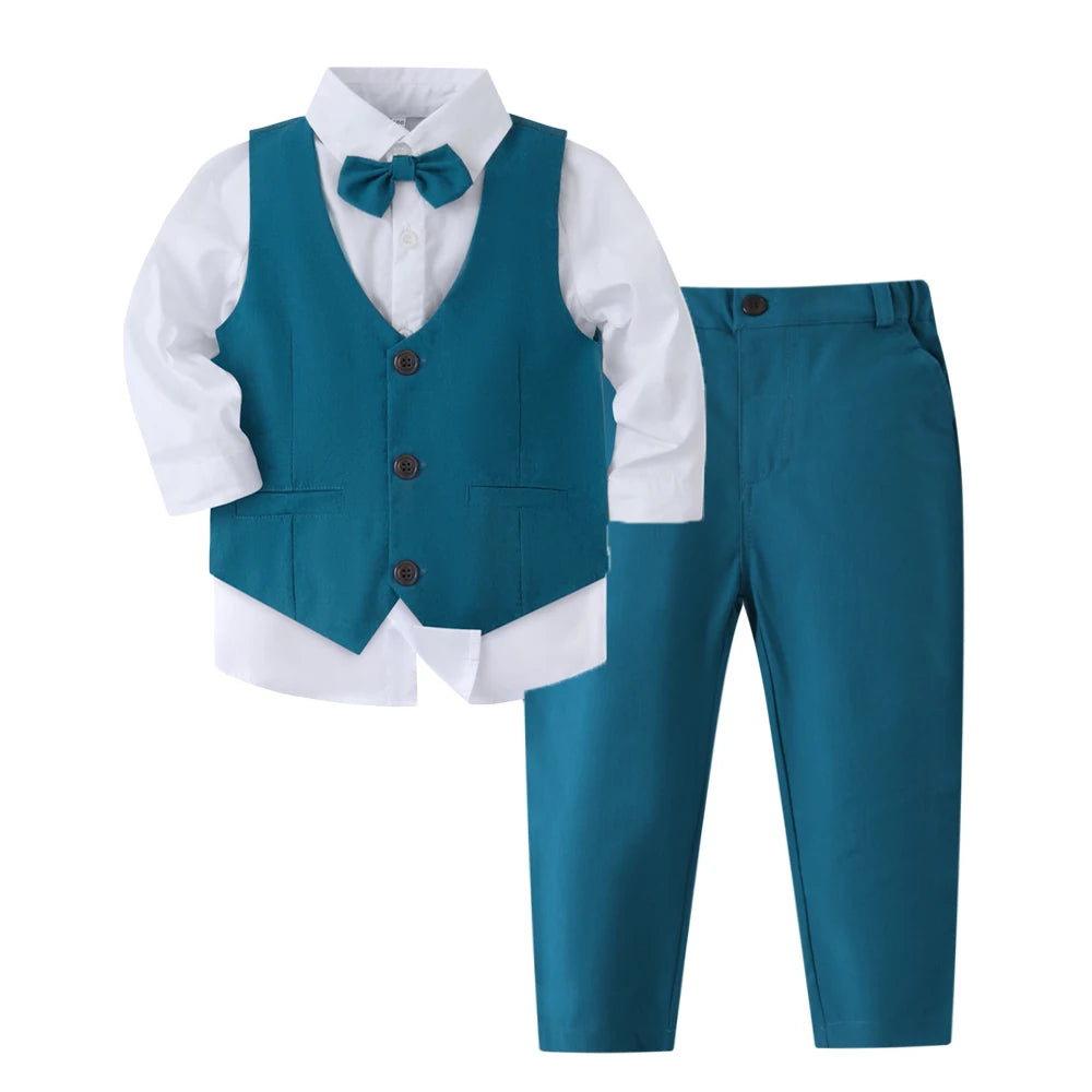 Smart Christmas 4-piece gentleman suit for boys — perfect for festive and special occasions