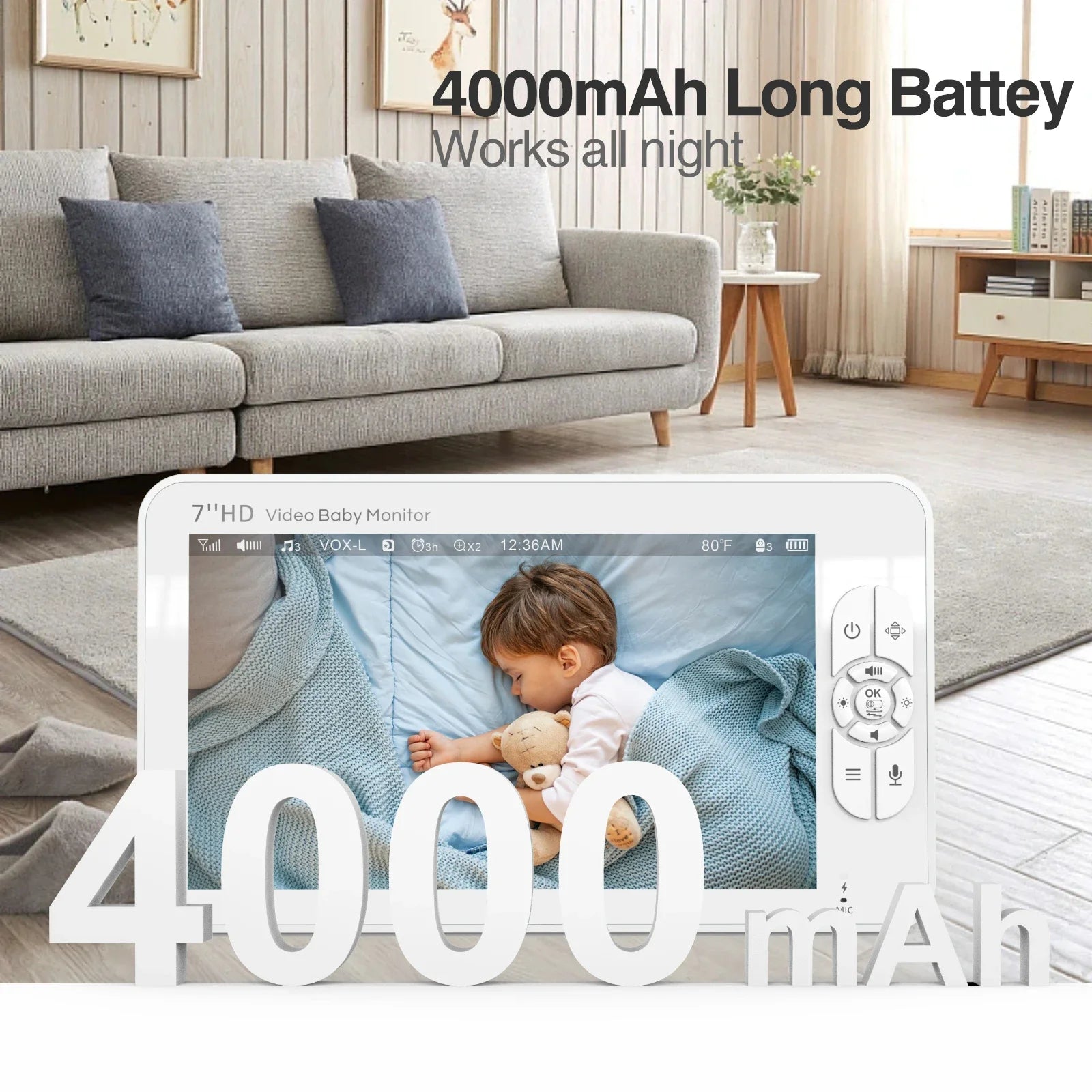 7" HD Video Baby Monitor with Dual Cameras, Split Screen & Long Range