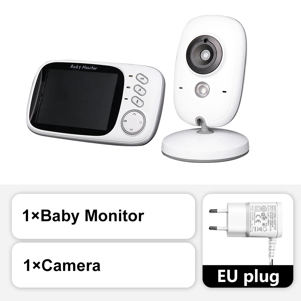3.5" Video Baby Monitor – Night Vision, Two-Way Talk & Temperature Sensor