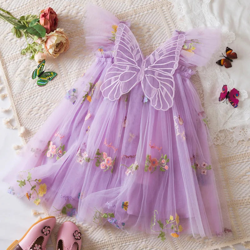 Floral Tulle Dress for Baby Girls – Elegant Outfit for Weddings and Special Occasions