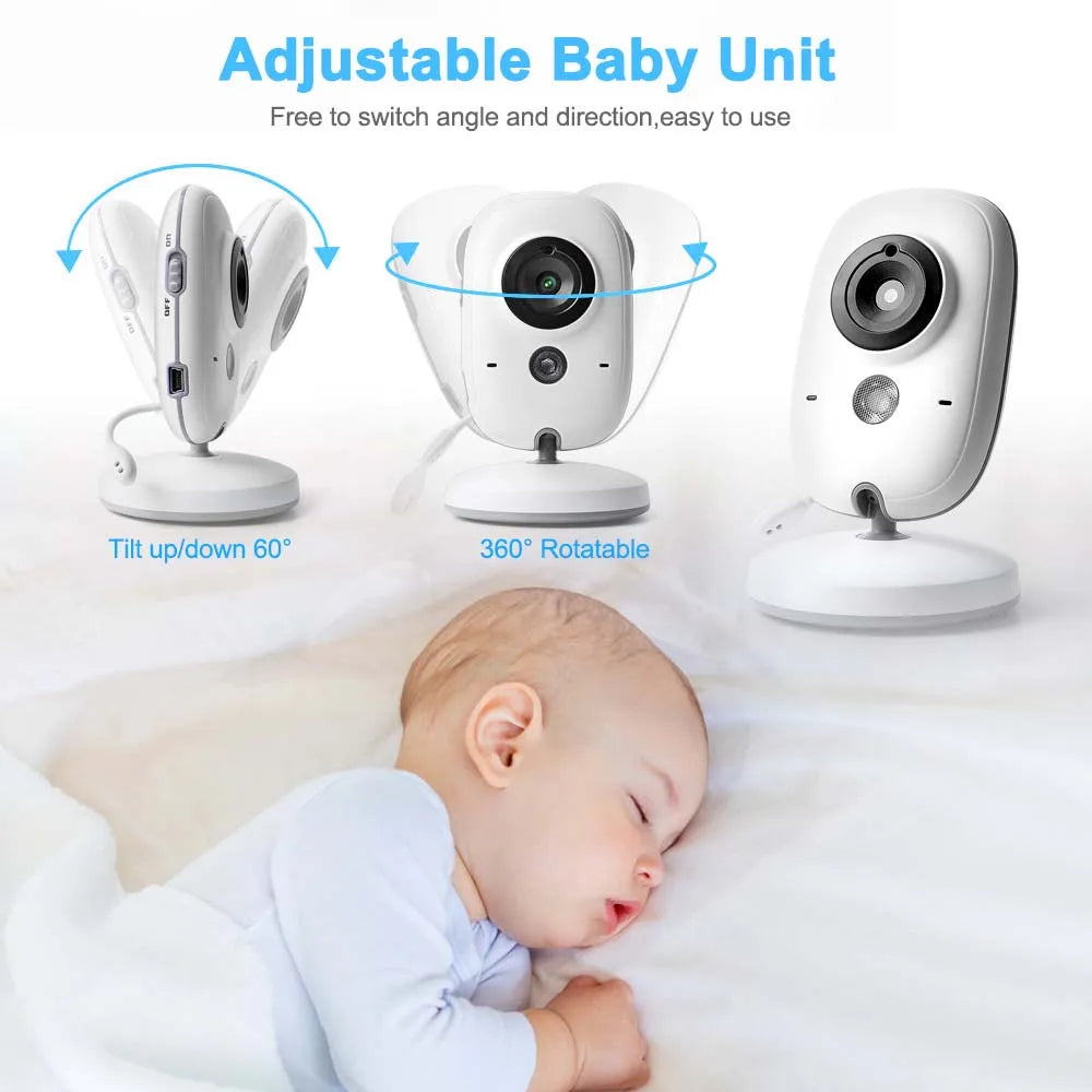 3.5" Video Baby Monitor – Night Vision, Two-Way Talk & Temperature Sensor