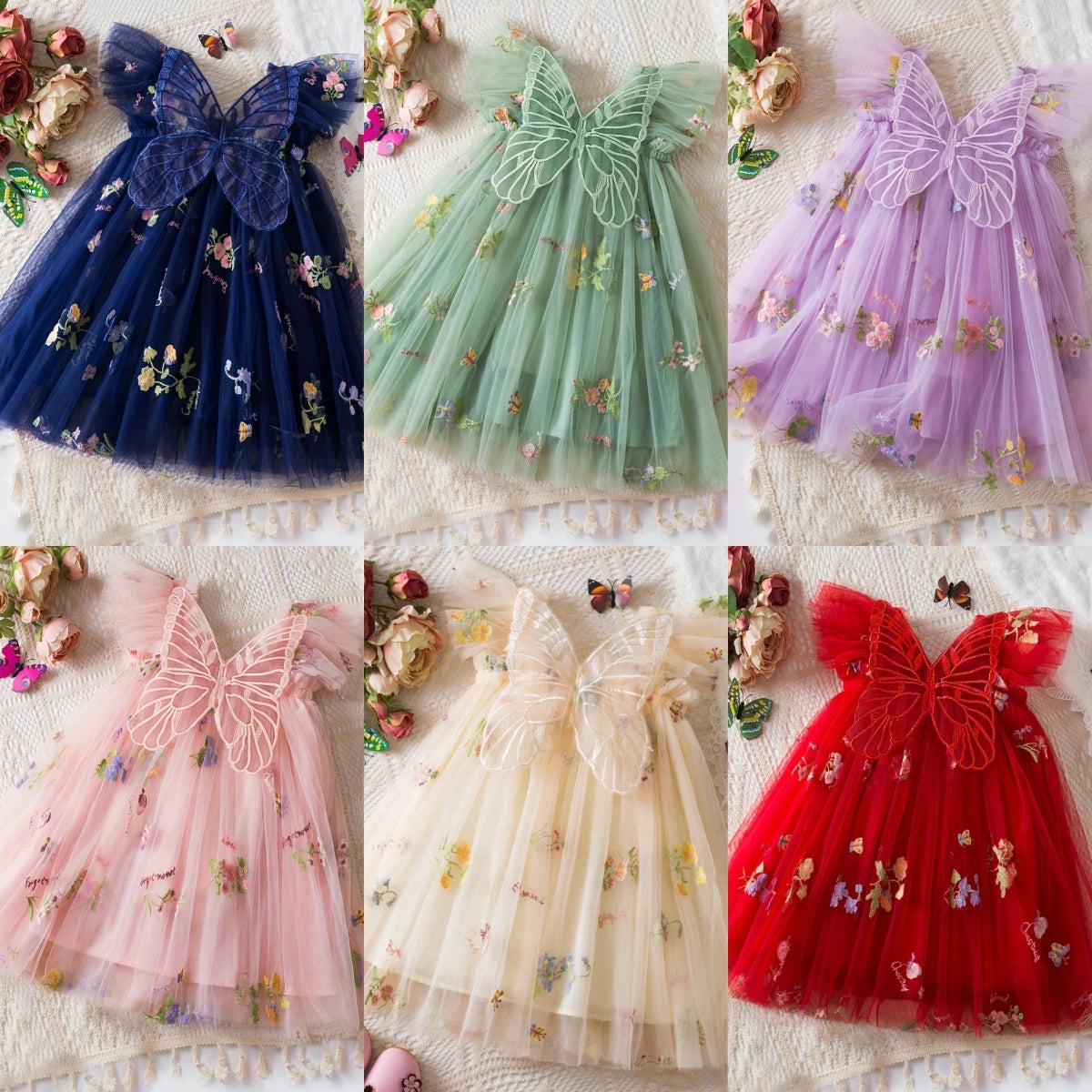 Floral Tulle Dress for Baby Girls – Elegant Outfit for Weddings and Special Occasions