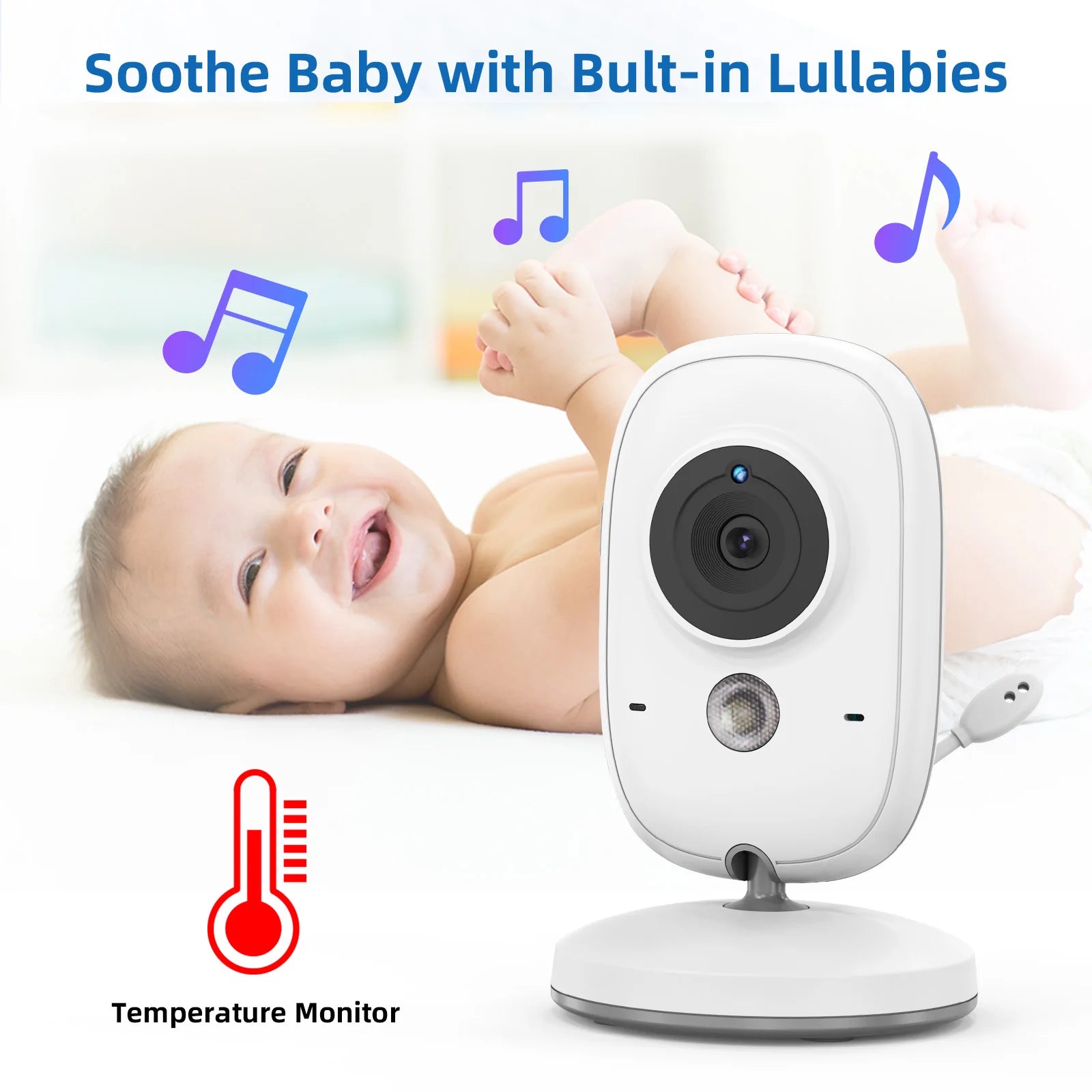 TakTark 3.2" Wireless Video Baby Monitor with Night Vision & Two-Way Intercom