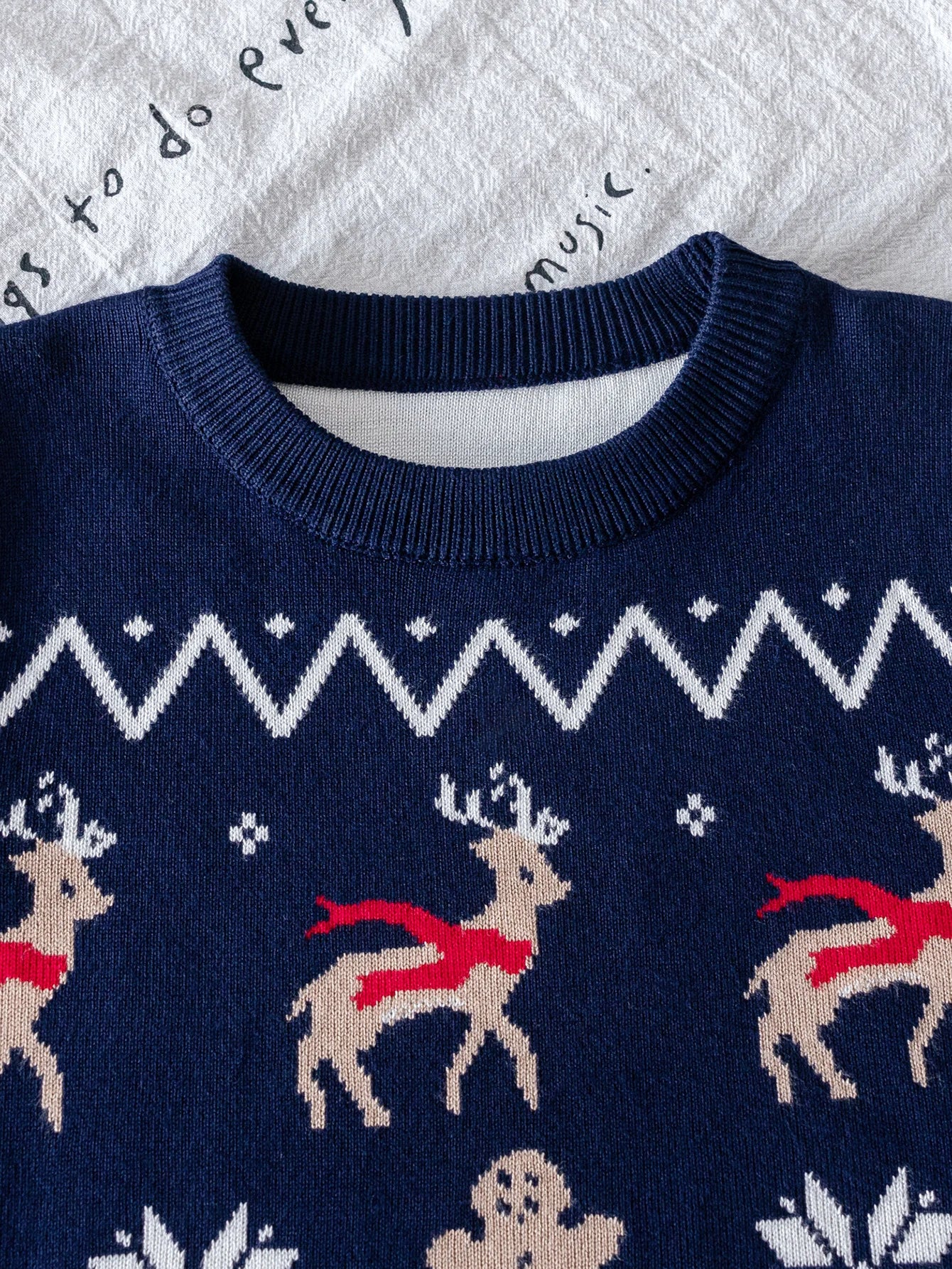 Premium reindeer knit sweater for boys — a warm, refined festive look for the season