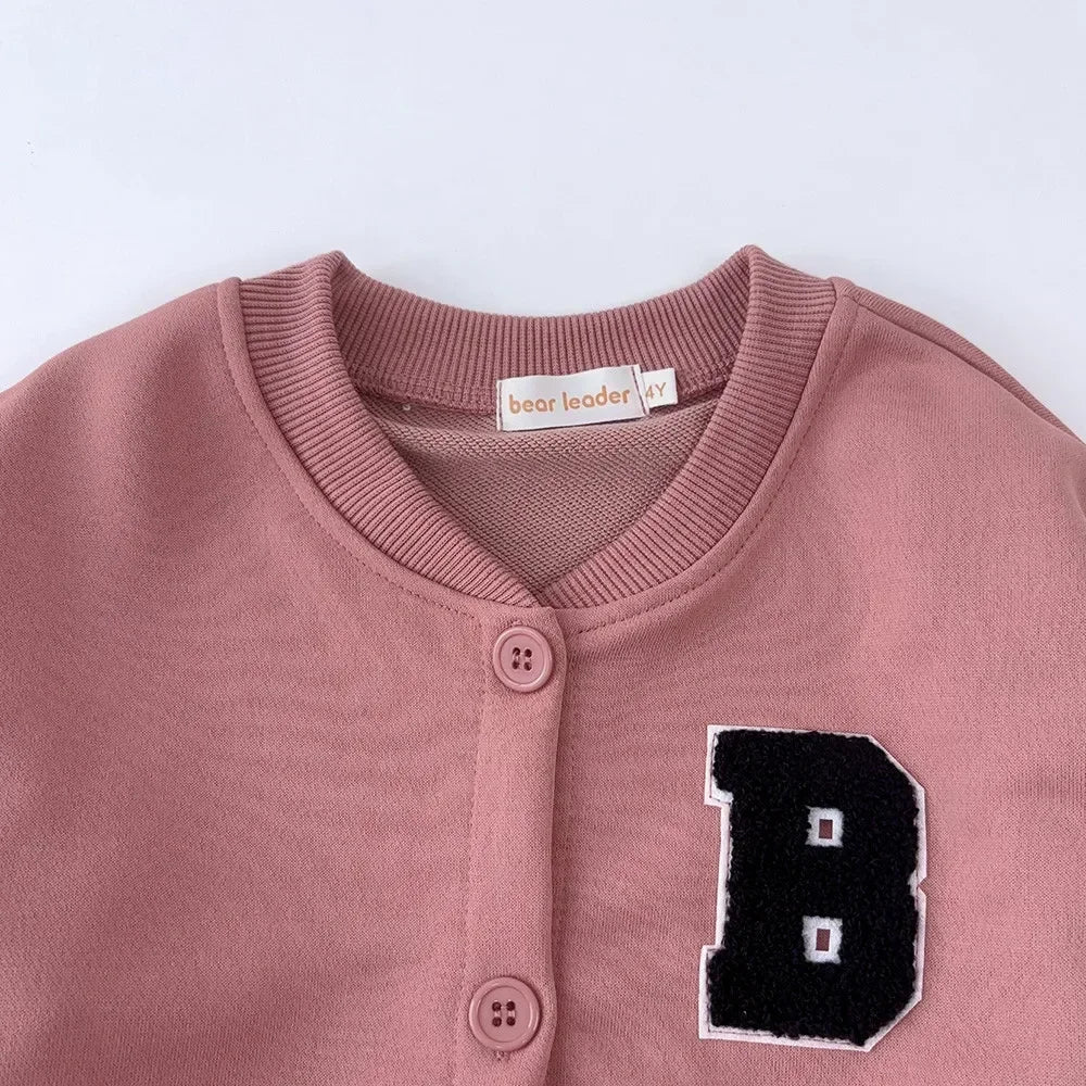 Kids Letter Cardigan Two-Piece Outfit Set