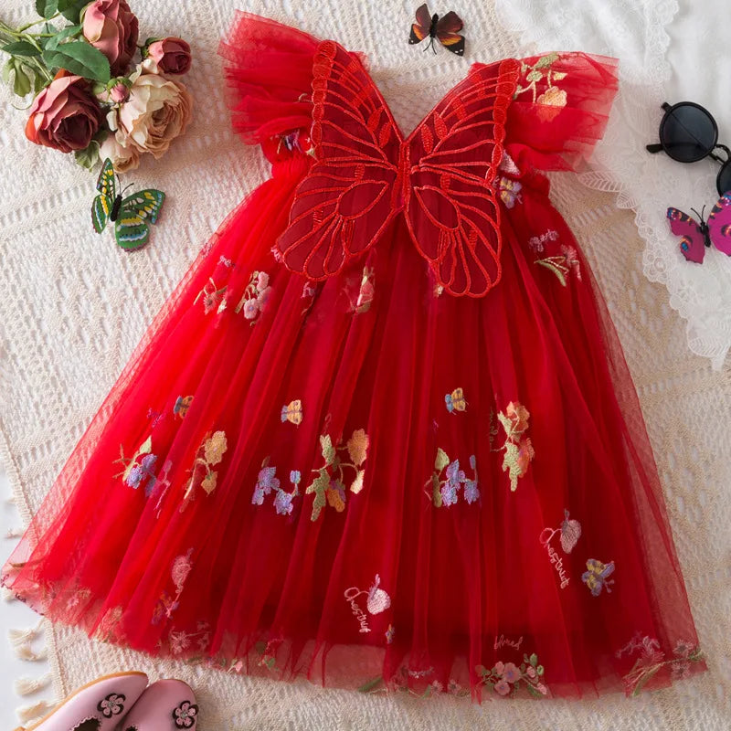 Floral Tulle Dress for Baby Girls – Elegant Outfit for Weddings and Special Occasions