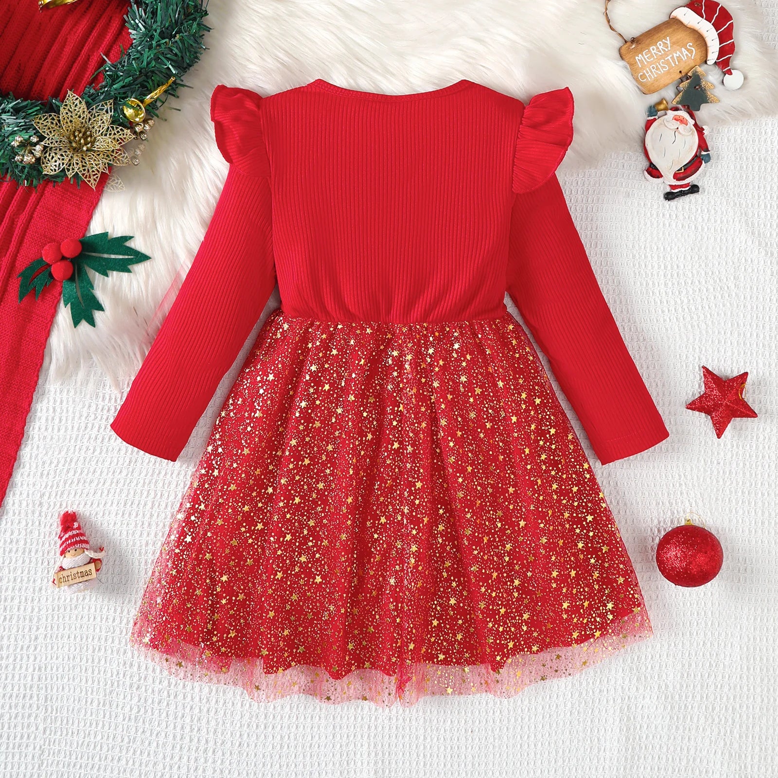 Festive chiffon dress with stars — Perfect for Festive Season