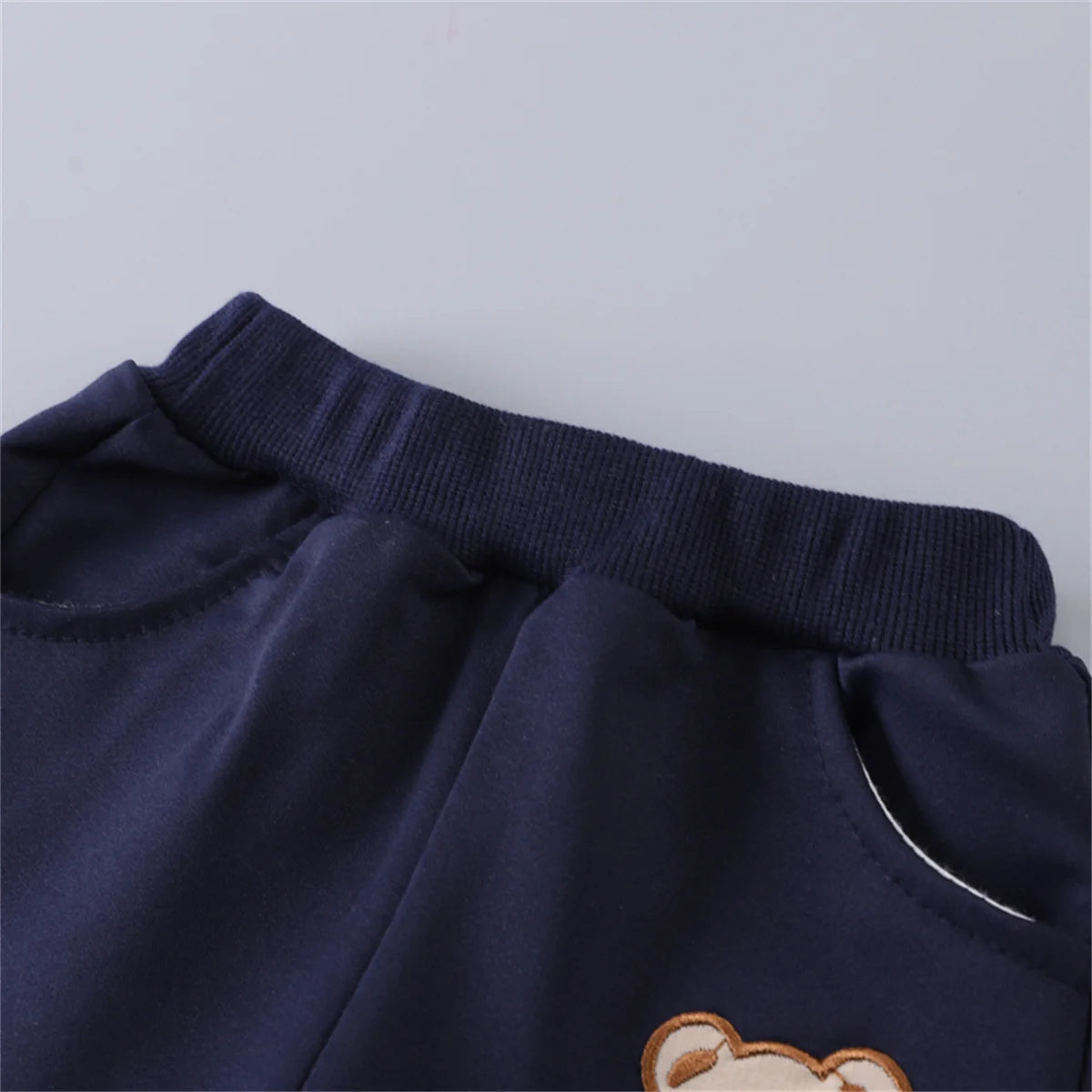 Baby Bear Embroidered Two-Piece Hoodie Set