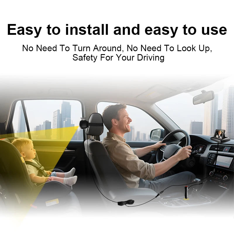 4.3" Portable Car Baby Monitor with HD Display & Night View