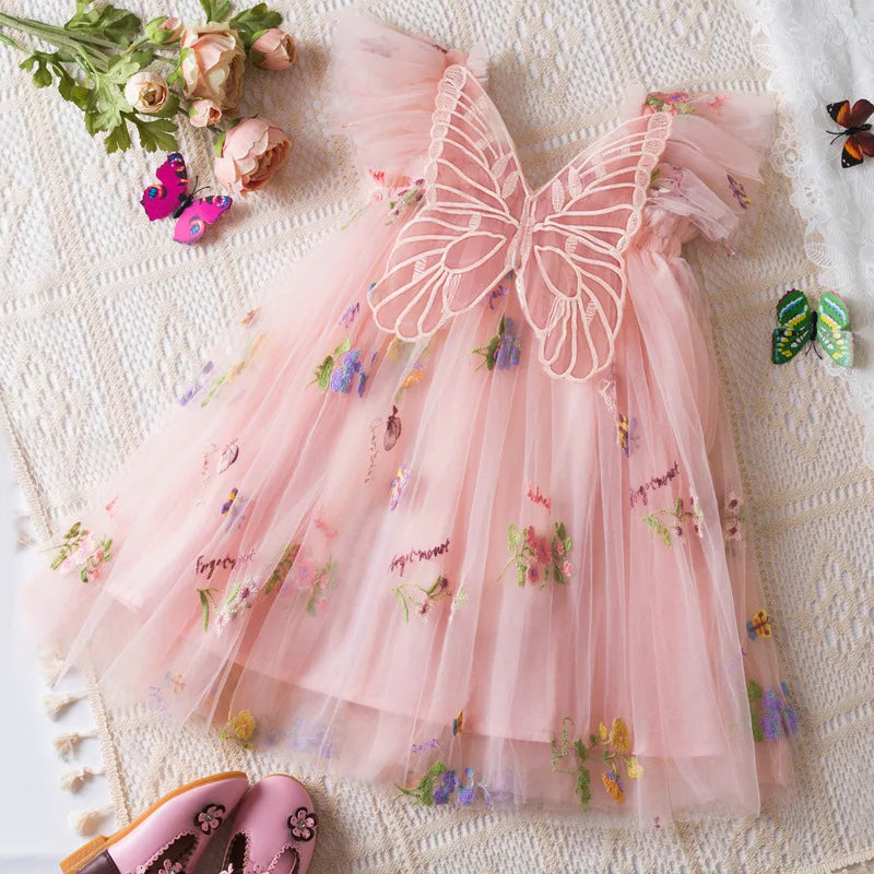 Floral Tulle Dress for Baby Girls – Elegant Outfit for Weddings and Special Occasions