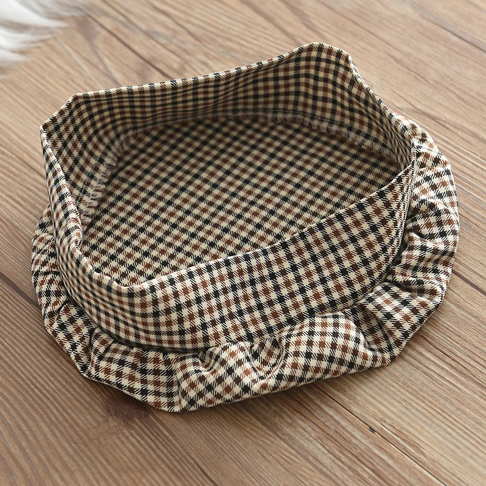 Girls Three-Piece Outfit Set with Plaid Skirt