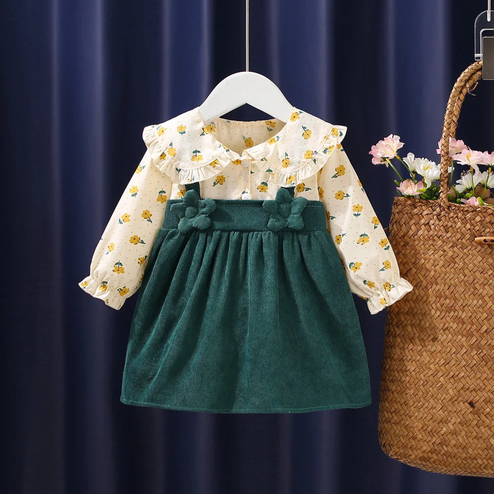 Cute autumn floral dress for girls — soft, comfy and perfect for little princess moments