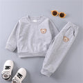 Baby Bear Embroidered Two-Piece Hoodie Set