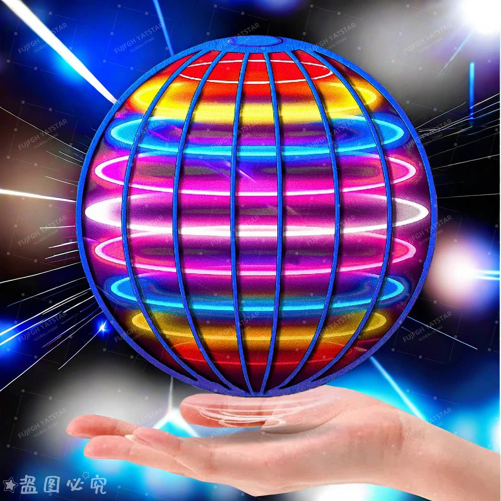 Hand-Controlled LED Flying Ball – 360° Rotating Indoor & Outdoor Toy