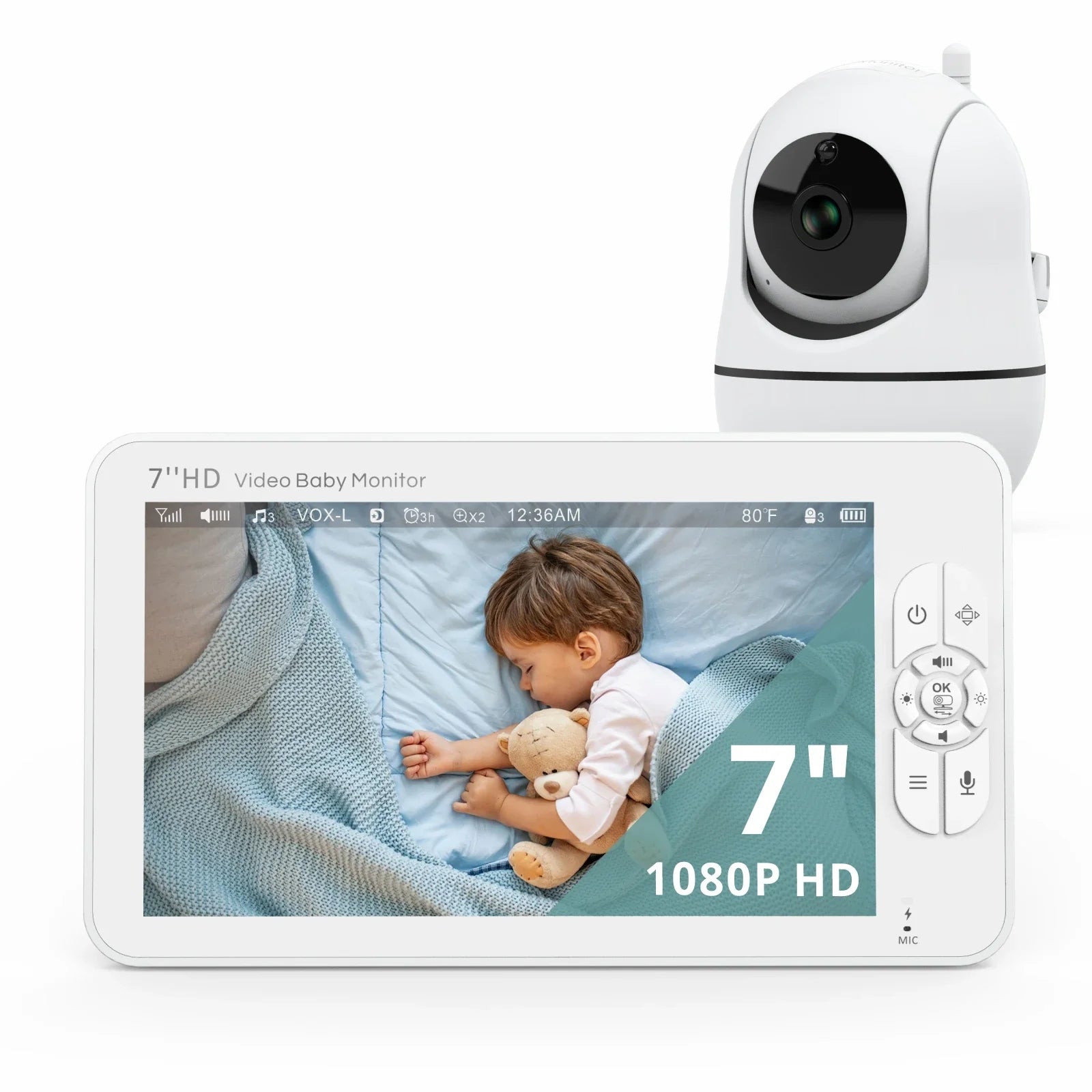 7" HD Video Baby Monitor with Dual Cameras, Split Screen & Long Range