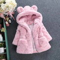 Warm Faux Fur Hooded Jacket for Girls
