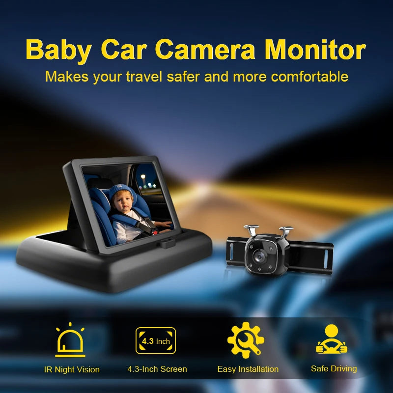 4.3" Portable Car Baby Monitor with HD Display & Night View
