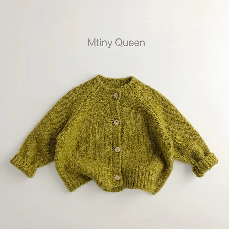 Autumn Winter Cardigan Coat Kids Boys Girls Sweaters Solid Sweaters 1-7Years Children Knit Sweater High Quality
