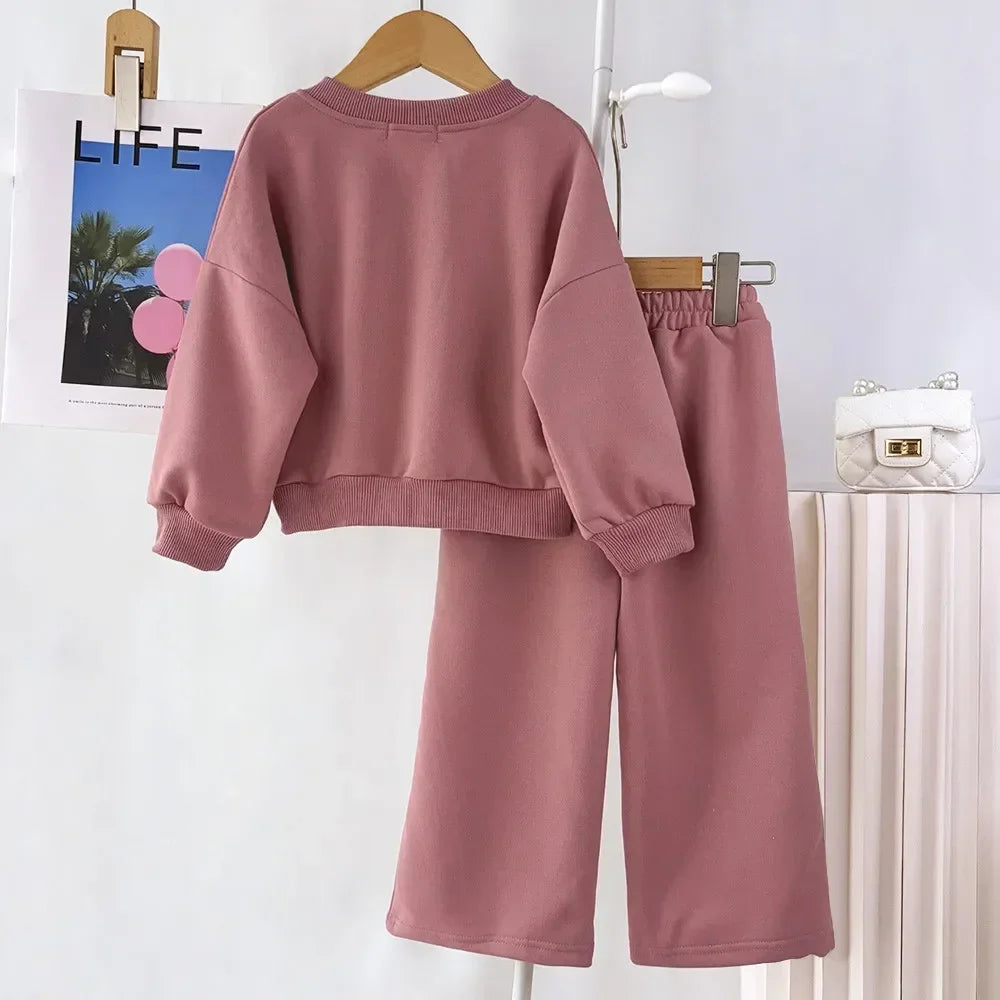 Kids Letter Cardigan Two-Piece Outfit Set