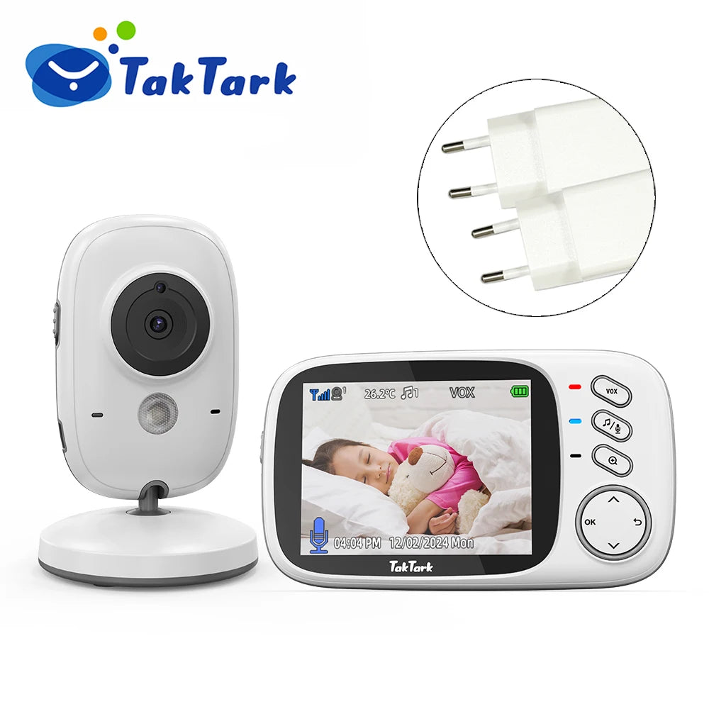 TakTark 3.2" Wireless Video Baby Monitor with Night Vision & Two-Way Intercom