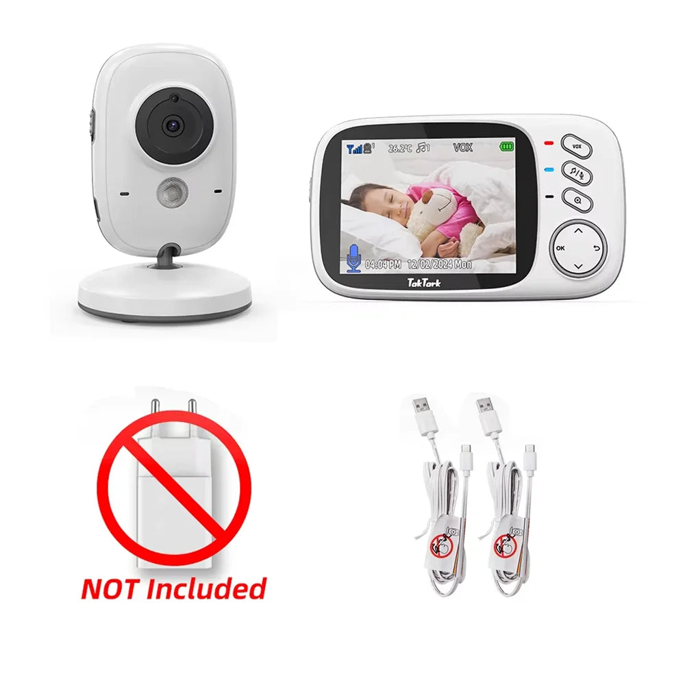 TakTark 3.2" Wireless Video Baby Monitor with Night Vision & Two-Way Intercom