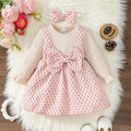 Cute 2-piece bow dress and headband — a sweet princess look for the festive season