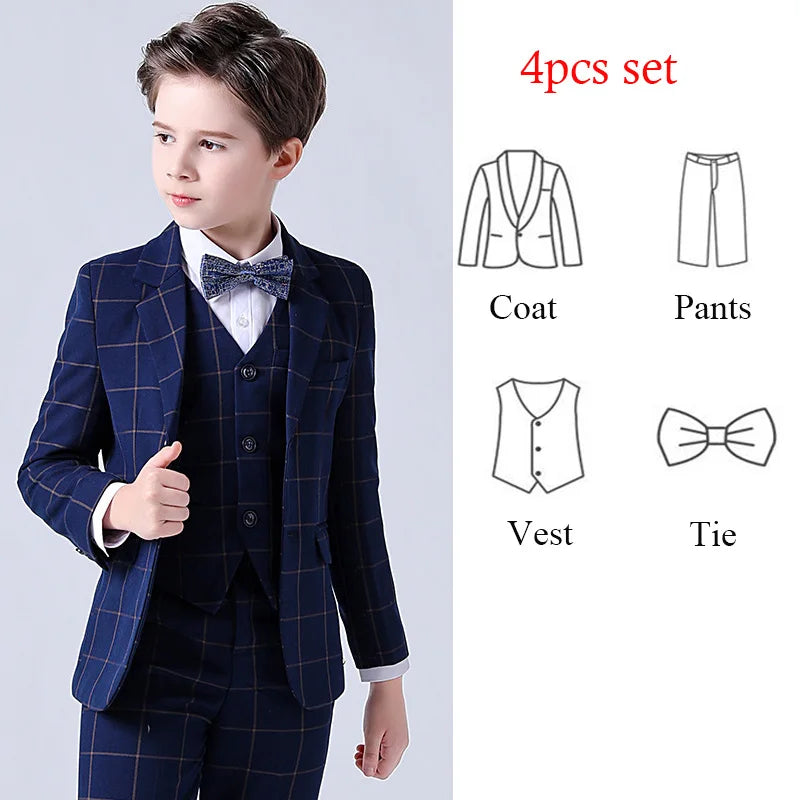 Elegant formal suit for boys, perfect for weddings and special occasions. Available in 3, 4 or 5-piece sets