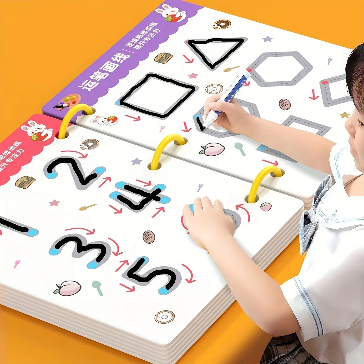 Educational Reusable Workbook for Children – 34 Wipe-Clean Pages