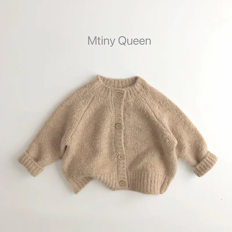 Autumn Winter Cardigan Coat Kids Boys Girls Sweaters Solid Sweaters 1-7Years Children Knit Sweater High Quality