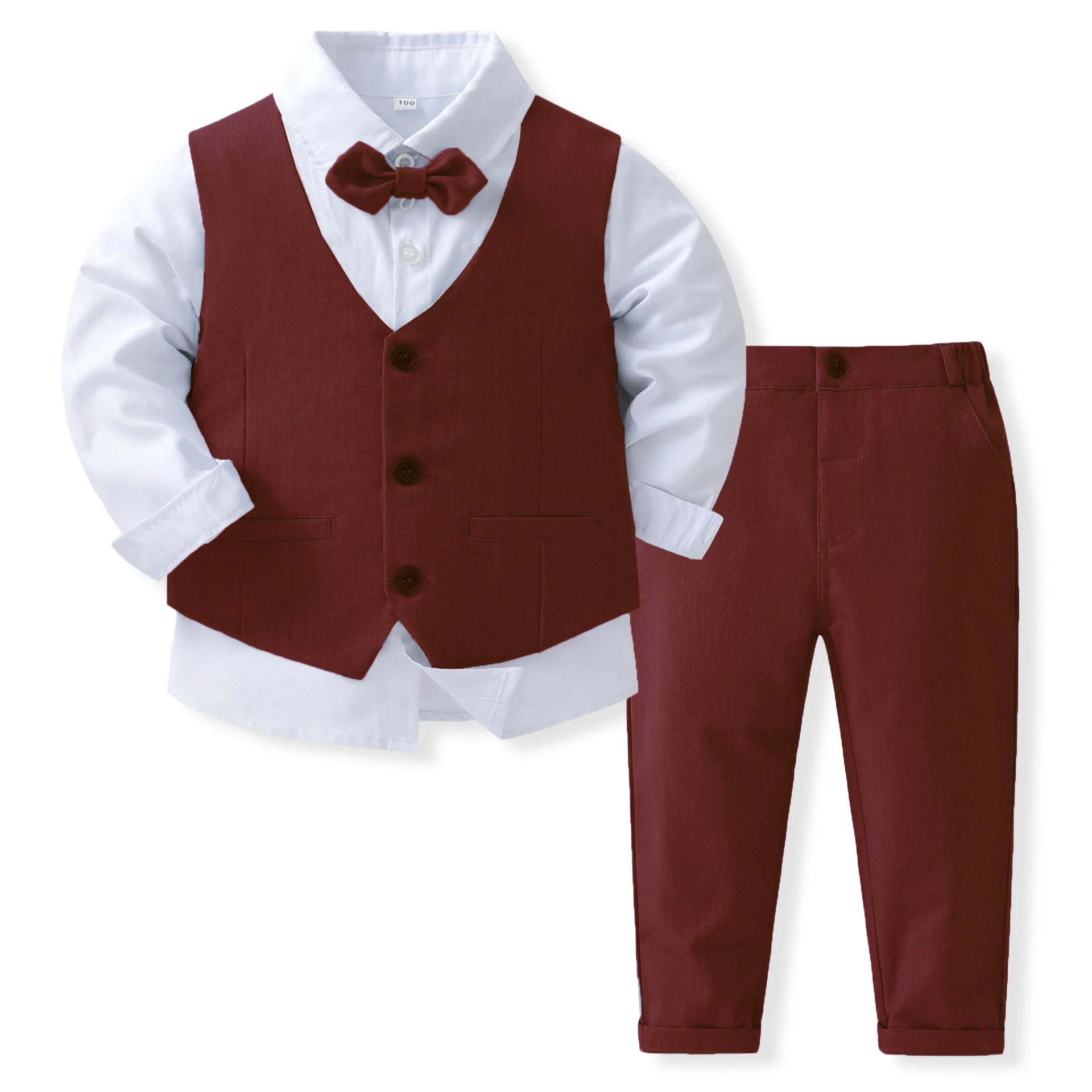 Smart Christmas 4-piece gentleman suit for boys — perfect for festive and special occasions