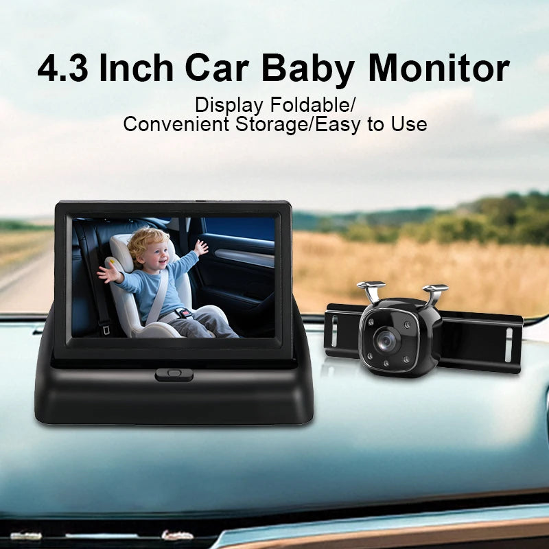 4.3" Portable Car Baby Monitor with HD Display & Night View
