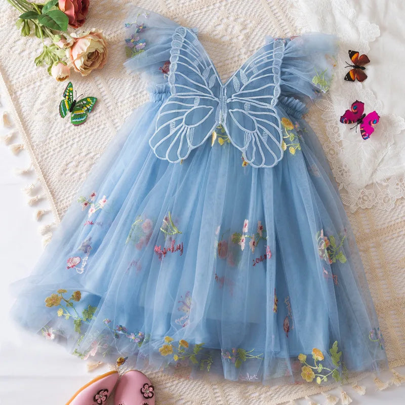 Floral Tulle Dress for Baby Girls – Elegant Outfit for Weddings and Special Occasions